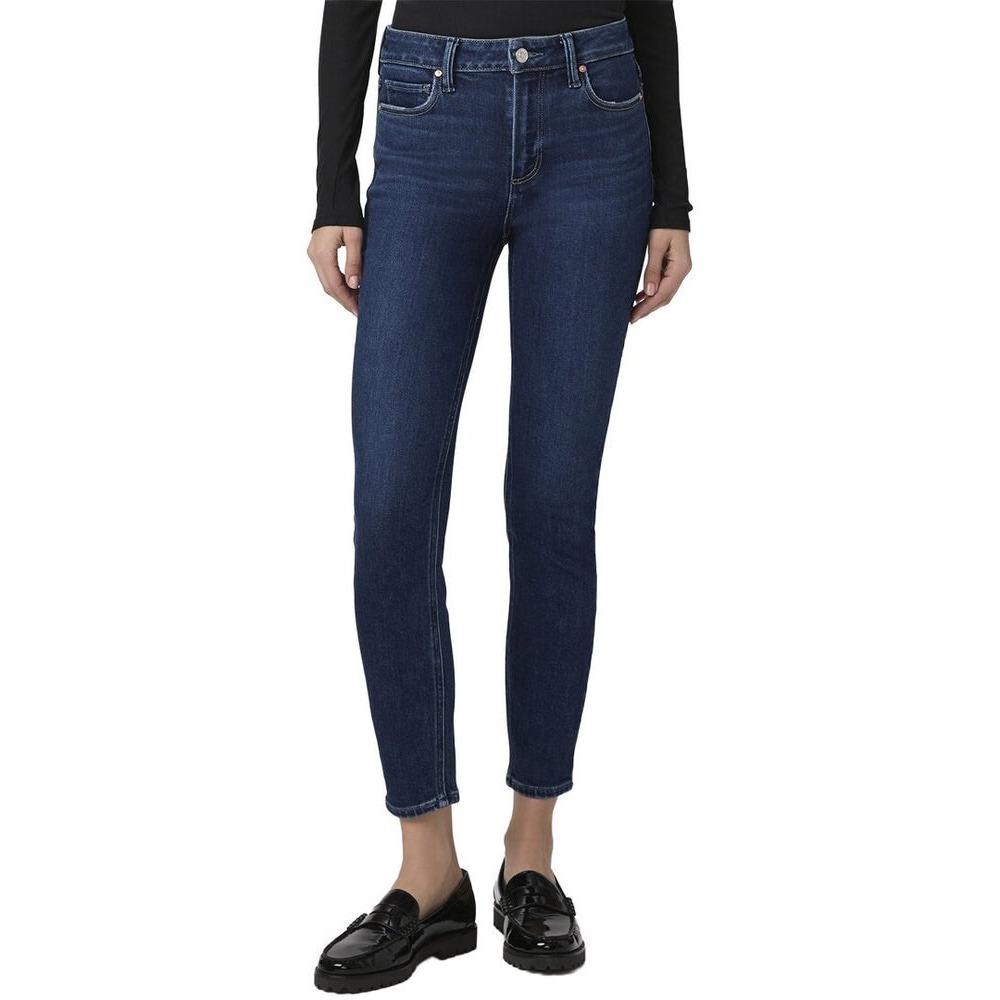 Paige Hoxton Ankle High Rise Cropped Skinny Jeans Dark Wash Denim 28